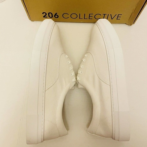 206 Collective Men's Mark Lace Up Canvas White Sneaker Various Sizes. - Picture 4 of 8